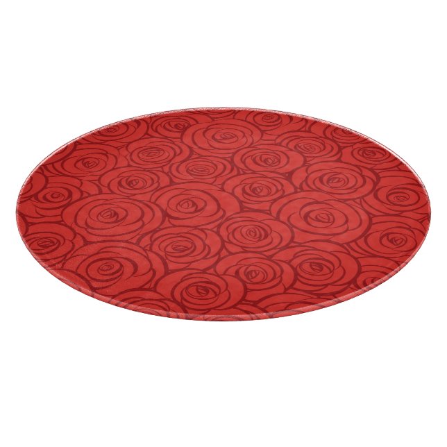 Abstract Red Roses Background Cutting Board (Corner)