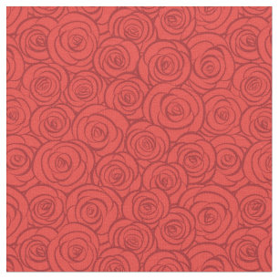 Abstract Red Roses Background Fabric