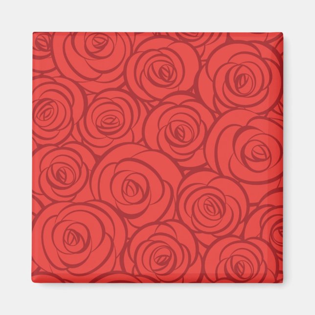 Abstract Red Roses Background Magnet (Front)