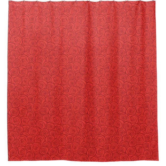 Abstract Red Roses Background Shower Curtain (Front)