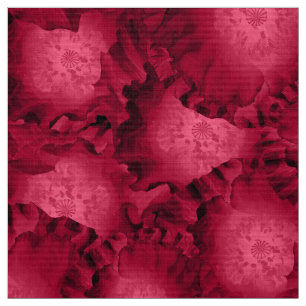 Abstract red roses poppy flowers floral romantic V Fabric