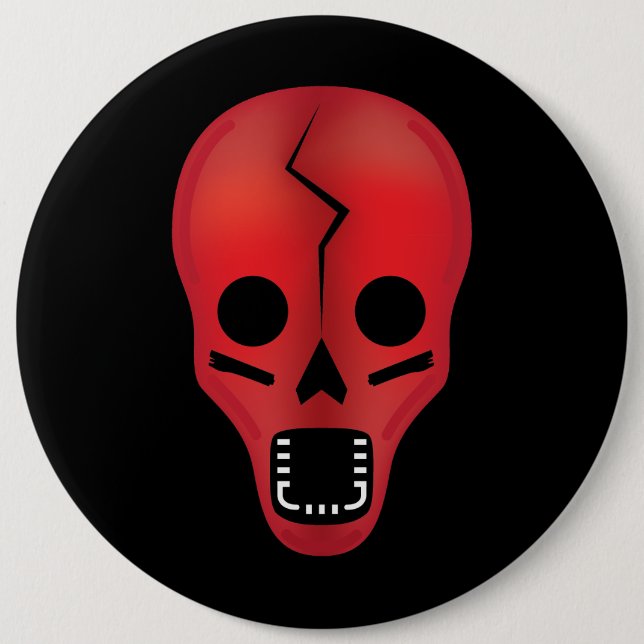 Abstract Red Skull 6 Cm Round Badge (Front)