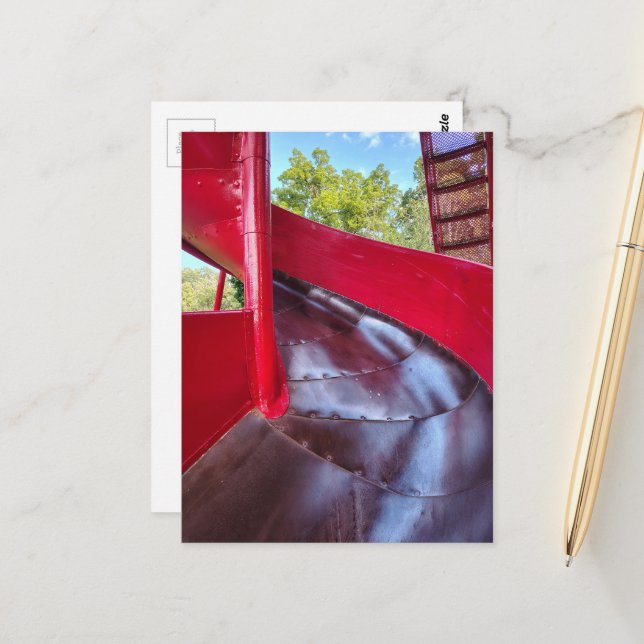 Abstract Red Slide  Postcard (Front/Back In Situ)