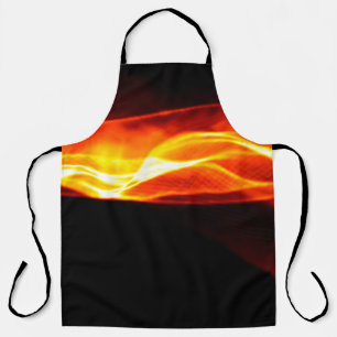 Abstract red smoke Fire over black background. Wav Apron