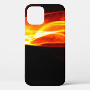 Abstract red smoke Fire over black background. Wav iPhone 12 Case