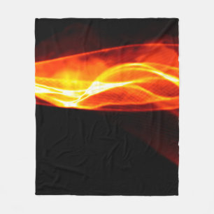 Abstract red smoke Fire over black background. Wav Fleece Blanket