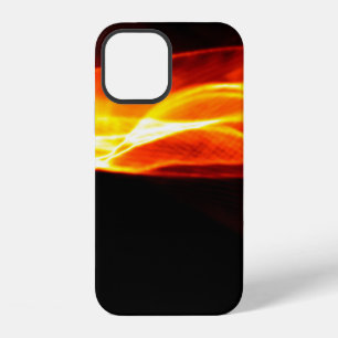 Abstract red smoke Fire over black background. Wav iPhone 12 Case