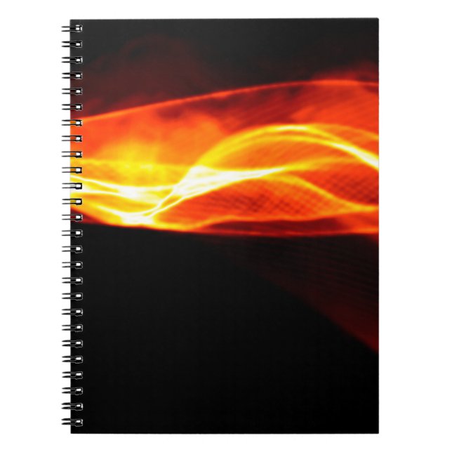 Abstract red smoke Fire over black background. Wav Notebook (Front)