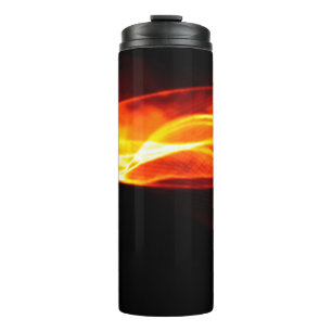 Abstract red smoke Fire over black background. Wav Thermal Tumbler
