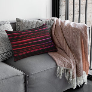 Abstract Red Stripes Lumbar Cushion