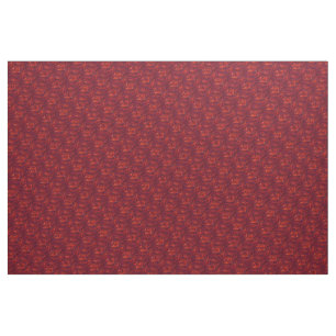 Abstract Red Swirl Pattern Fabric