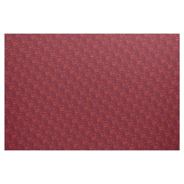 Abstract Red Swirl Pattern Fabric (Yard)