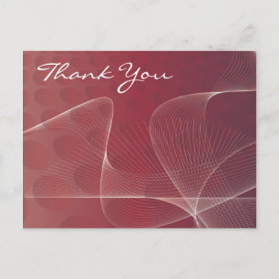 abstract red thank you postcard