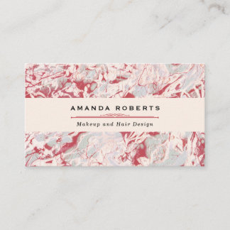 Abstract Red Watercolor Faux Gold Business Card