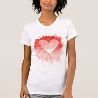 Abstract Red Watercolor Splash Heart Women's T-Shi T-Shirt