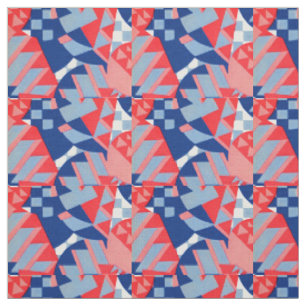 abstract red white and blue print no. 1 fabric
