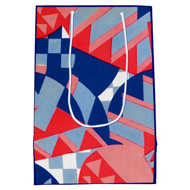 abstract red white and blue print no. 1 medium gift bag (Back)