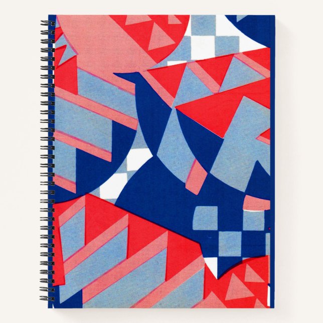 abstract red white and blue print no. 1 notebook (Front)