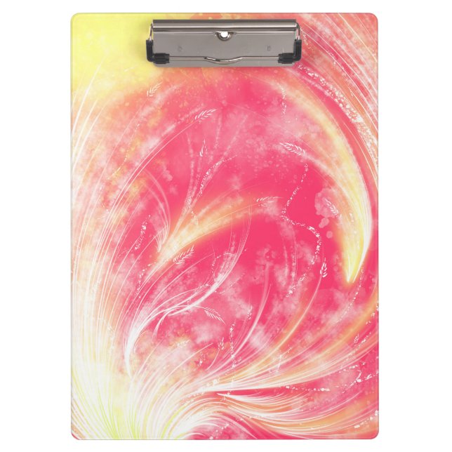 Abstract Red Yellow  Dandelions & fireflies  Clipboard (Front)