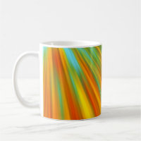Abstract red yellow orange green stripes on blue