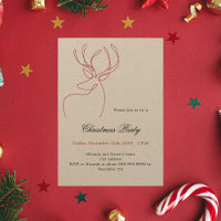 Abstract reindeer craft beige Christmas Party