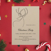 Abstract reindeer craft beige Christmas Party