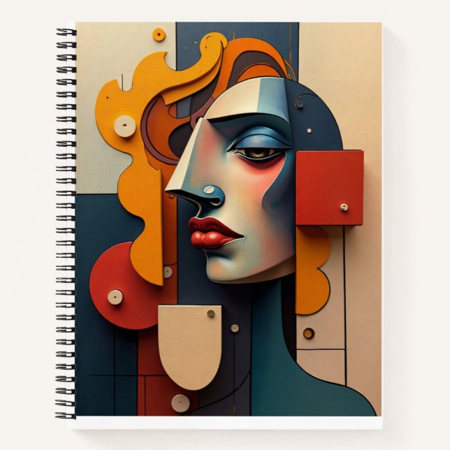 Abstract rendering of a woman's face notebook (Front)