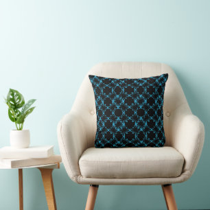 Abstract Repeat Pattern Geometric Eclipse Line Art Cushion