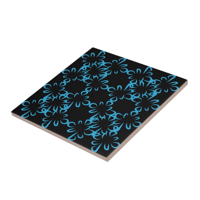 Abstract Repeat Pattern Geometric Eclipse Line Art Tile (Side)
