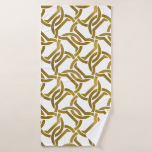 Abstract repeatable background of golden twisted s bath towel