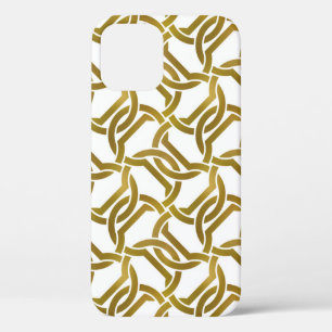 Abstract repeatable background of golden twisted s iPhone 12 case