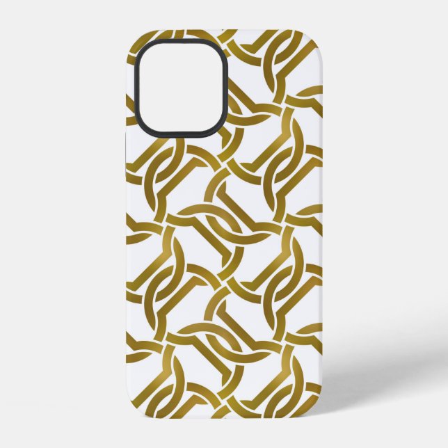 Abstract repeatable background of golden twisted s iPhone case (Back)