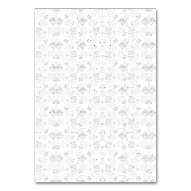 Abstract repeating pattern of stylised shapes in l table number (Front)