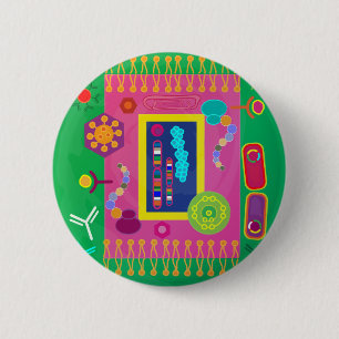 Abstract Representation of the Cell Matisse Style 6 Cm Round Badge