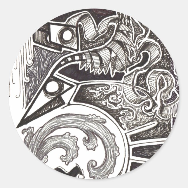 Abstract Reptiles Classic Round Sticker (Front)