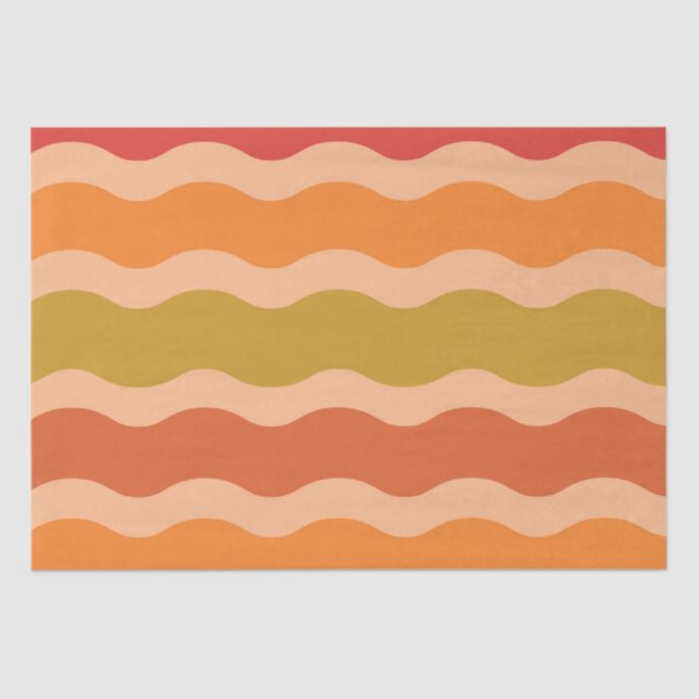 Abstract retro 70s groovy funky waves   tissue paper (Front)