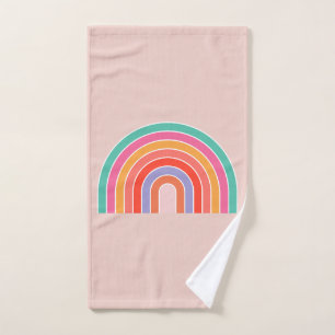 Abstract Retro Colorful Rainbow Bath Towel Set