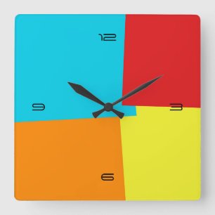 Abstract Retro Colour Geometric Pattern #4 Square Wall Clock