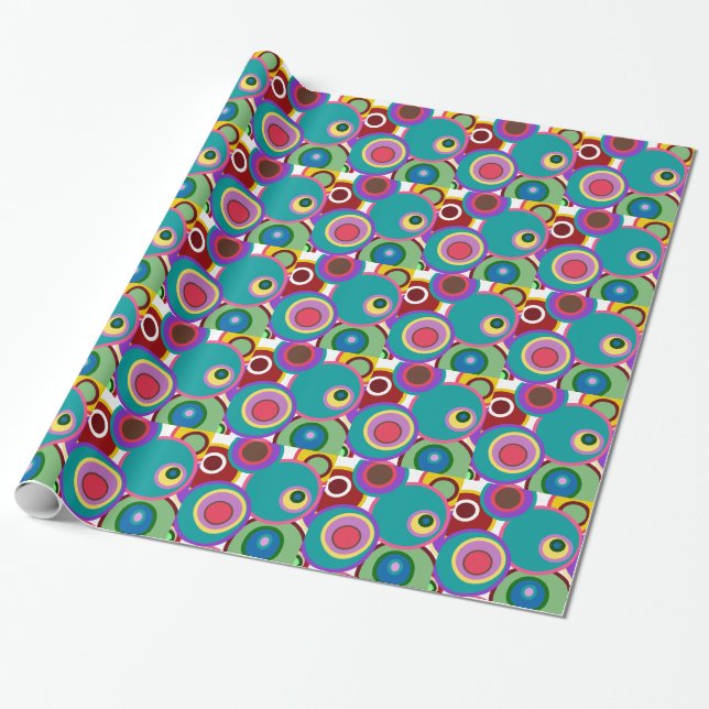 Abstract retro design gift wrap paper (Unrolled)