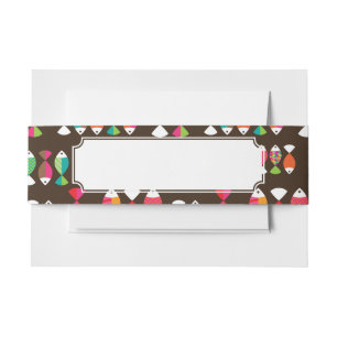 Abstract retro fish underwater pattern 2 invitation belly band