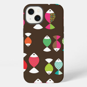 Abstract retro fish underwater pattern 2 iPhone 13 case