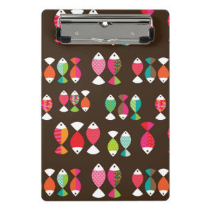 Abstract retro fish underwater pattern 2 mini clipboard