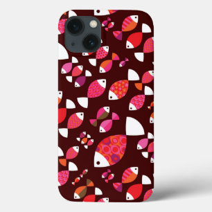 Abstract retro fish underwater pattern iPhone 13 case