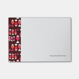 Abstract retro fish underwater pattern post-it notes