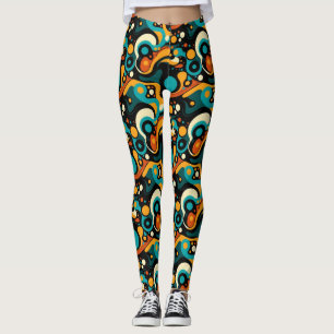 Abstract Retro Funk Leggings