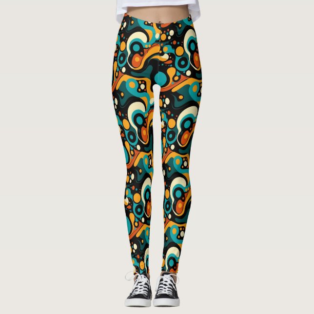 Abstract Retro Funk Leggings (Front)