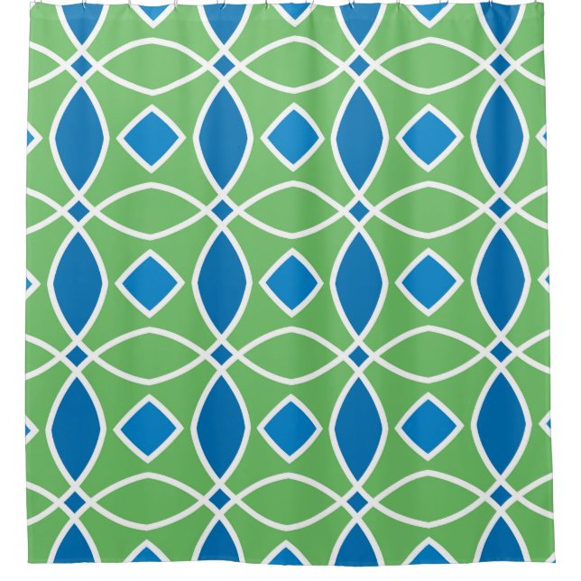Abstract Retro Geometric seamless pattern with tri Shower Curtain (Front)