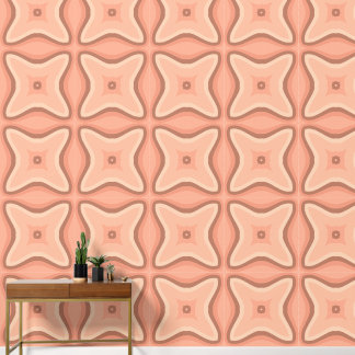 Abstract Retro Geometric Wallpaper in Warm Tones