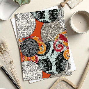 Abstract Retro Japanese inspired Postcard