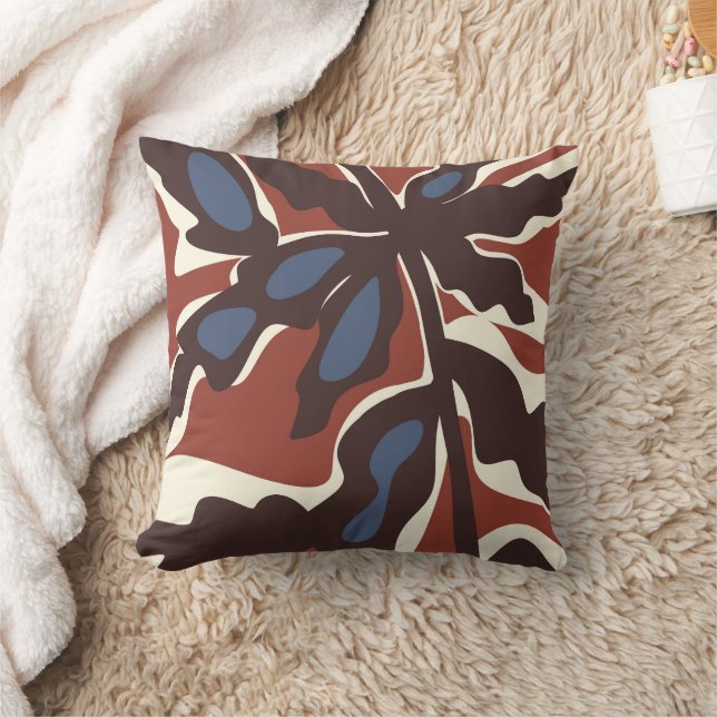 Abstract Retro Leaf Motif  Cushion (Blanket)